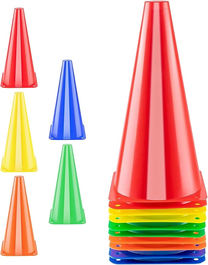 BiAnYC 12.5 Inch（32CM） Plastic Sport Training Traffic Cones Set of 10-StrideForce Fitness