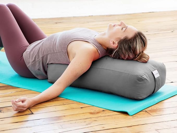 Sol Living Yoga Bolster Pillow Rectangular Meditation Cushion Cotton Meditation Accessories for Restorative Yoga Meditation Pillow Yoga Pillow Firm Body Pillow Bolster Pillow for Legs Removable Cover-StrideForce Fitness