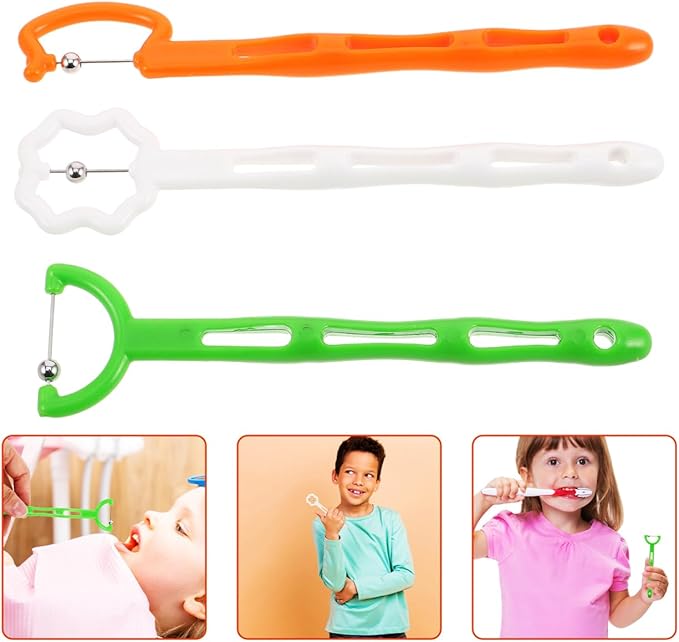 Garneck 3Pcs Oral Muscle Trainer Kids Tongue Thrust Corrector for Kids Speech Therapy Materials Tongue Muscle Exerciser Oral Training Tool