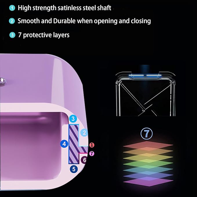 Retainer Case,Cute Mouthguard Case with Mirror,Slim Night Mouth Guard Case with Lid Hinge,Aligner Case,Inner Size 2.56, 2.36, 0.79inch