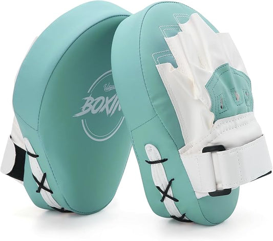 Valleycomfy Boxing Curved Focus Punching Mitts- Leatherette Training Hand Pads-StrideForce Fitness