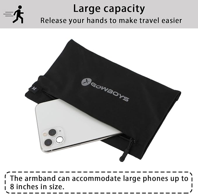 Running Phone Armband for Men Women,Universal Arm Bands for Phones Below 8 Inches,Waterproof Cell Phone Armband for Hiking,Running,Cycling,Climbing(Grey M)-StrideForce Fitness