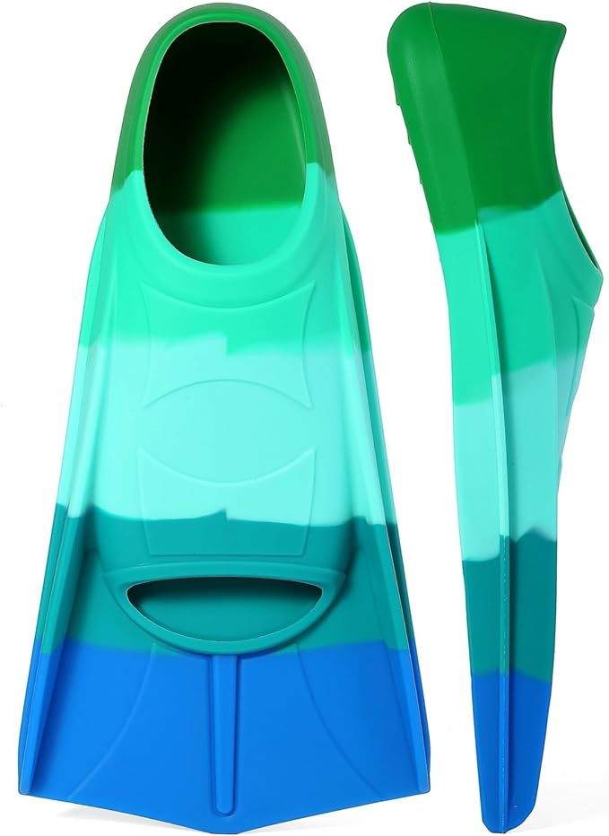 Kids Swim Fins,Short Kids Fins Youth Swimming Flippers for Lap Swimming Training for Children Girls Boys Beginners-StrideForce Fitness