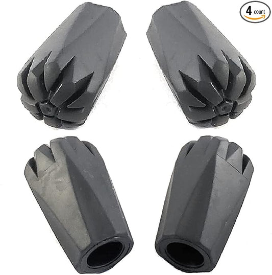 4 Pack of Extra Durable Rubber Replacement Tips (Replacement Feet/Paws/Ferrules/Caps) for Trekking Poles - Fits All Standard Hiking and Nordic Walking Poles-StrideForce Fitness