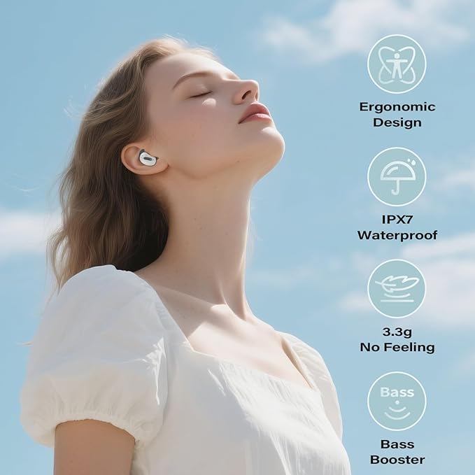 Sleep Earbuds, Mini ANC Wireless Earbuds Bluetooth 5.4 Headphones Deep Bass Stereo, 48H Playtime Ear Buds, 4 ENC Noise Cancelling Mic, In Ear IP7 Waterproof Earphones for Side Sleepers,Touch Control-StrideForce Fitness