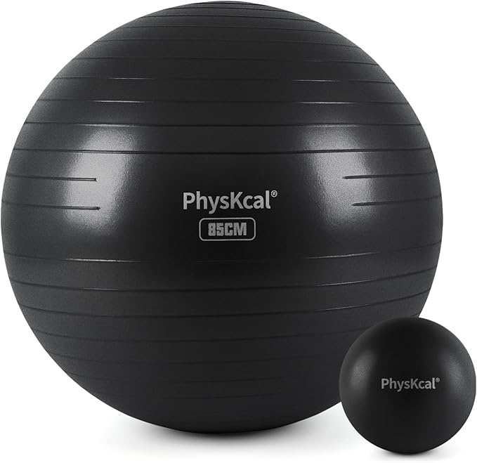 Yoga Ball for Exercise, Pilates Set, 4 Sizes Fitness Ball for Workout, Birthing, Pregnancy, Physical Therapy- Pump Included-StrideForce Fitness