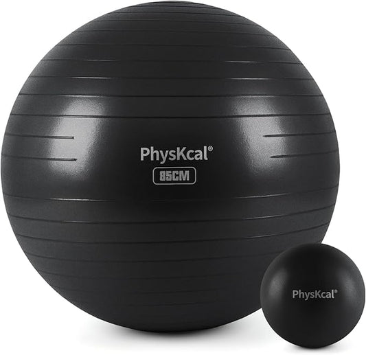 Yoga Ball for Exercise, Pilates Set, 4 Sizes Fitness Ball for Workout, Birthing, Pregnancy, Physical Therapy- Pump Included-StrideForce Fitness