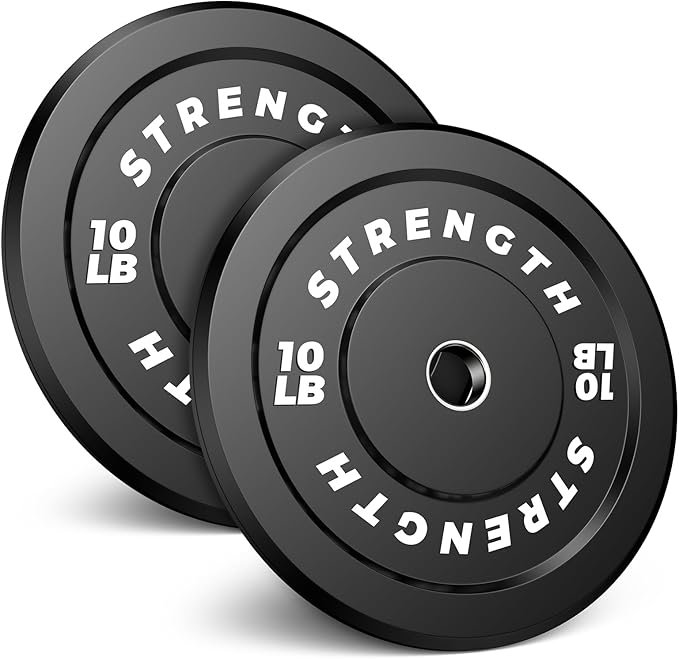 Olympic Rubber Bumper Weight Set - 2 Inch Barbell Plates for Home Gym Strength Training-StrideForce Fitness