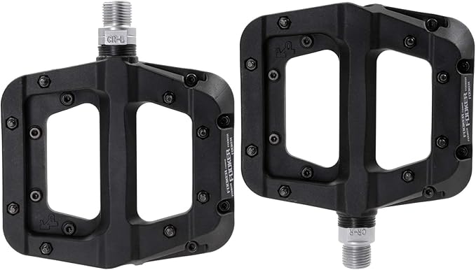 FOOKER MTB Pedals Mountain Bike Pedals 3 Bearing Non-Slip Lightweight Nylon Fiber Bicycle Platform Pedals for BMX MTB 9/16"-StrideForce Fitness