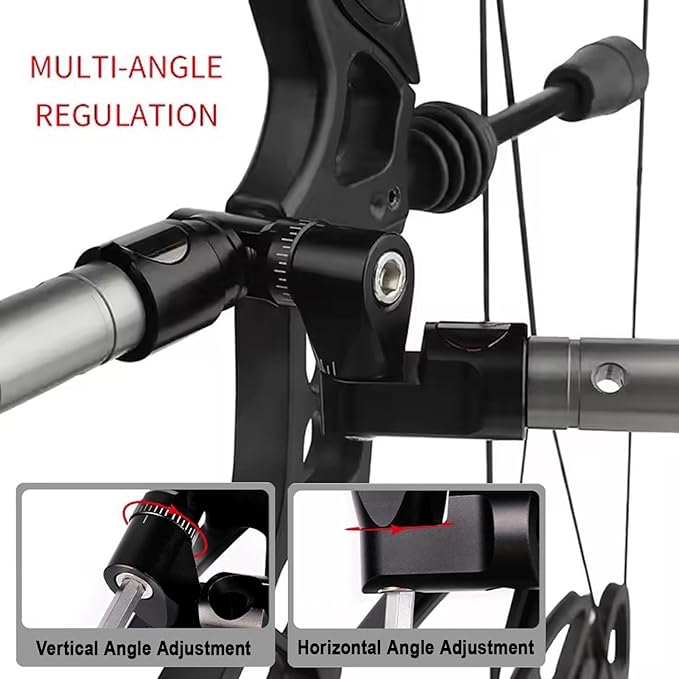Single Side Adjustable V Bar Mount, Archery Stabilizers Bow Stabilizer Quick Disconnect Rod for Compound Bow, Single Sidebar Back Bar Stabilizer Mount-StrideForce Fitness