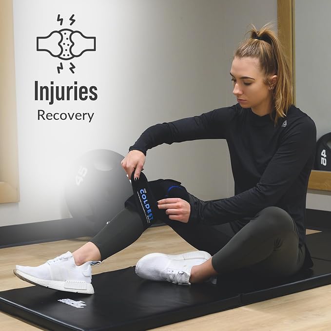 The Coldest Knee Ice Pack Wrap, Hot and Cold Therapy - Reusable Compression Best for Meniscus Tear, Injury Recovery, Bursitis Pain Recovery, Sprains, Swelling and Rheumatoid Arthritis-StrideForce Fitness