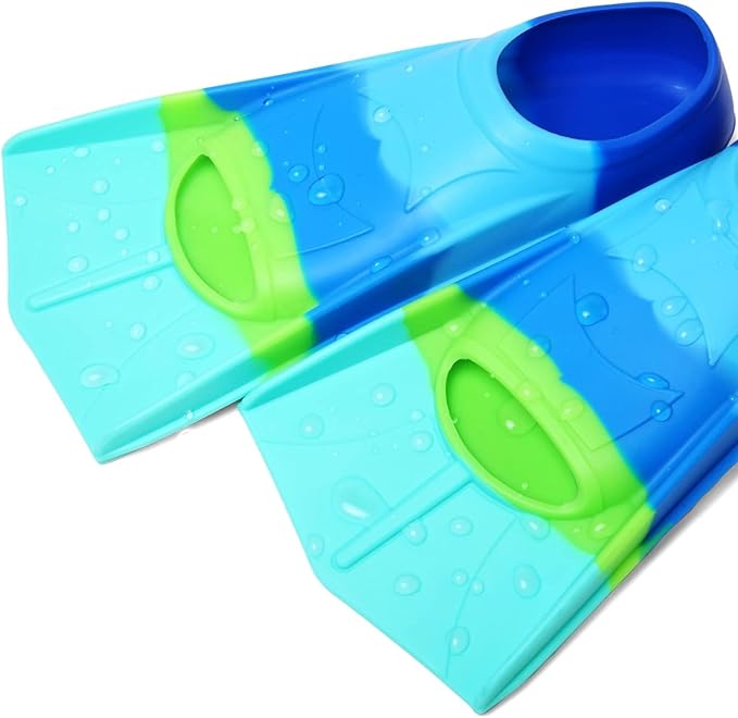 Kids Swim Fins,Short Kids Fins Youth Swimming Flippers for Lap Swimming Training for Children Girls Boys Beginners-StrideForce Fitness