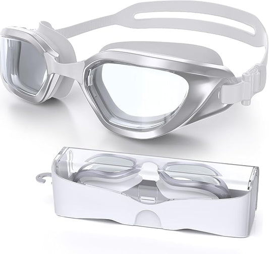 Swim Goggles, Unisex Adult Swimming Goggles Anti Fog Anti UV No Leakage Wide View for Men Women Youth-StrideForce Fitness