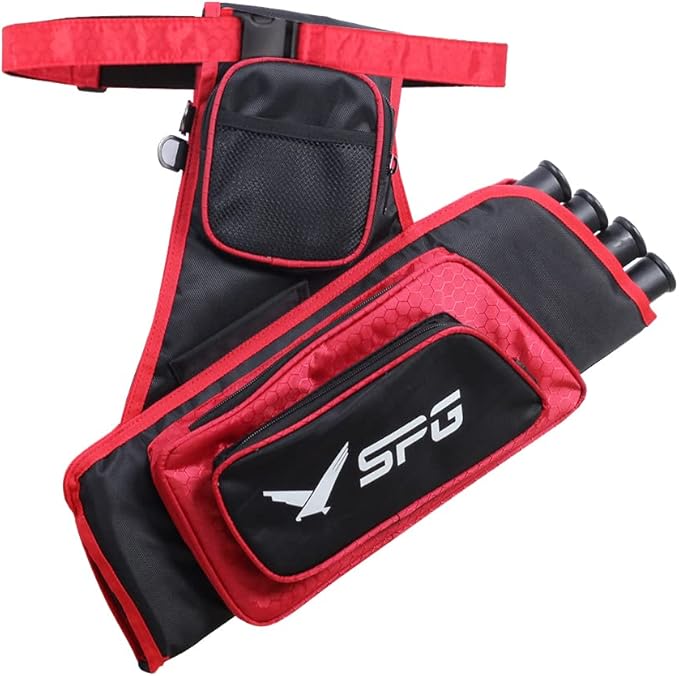 SOPOGER Archery Hip Quiver for Arrows - 3 or 4 Tube Bow Belt Quiver Waist Hanged for Youth Teens Adults Compound Bow Recurve Bow Target Shooting-StrideForce Fitness