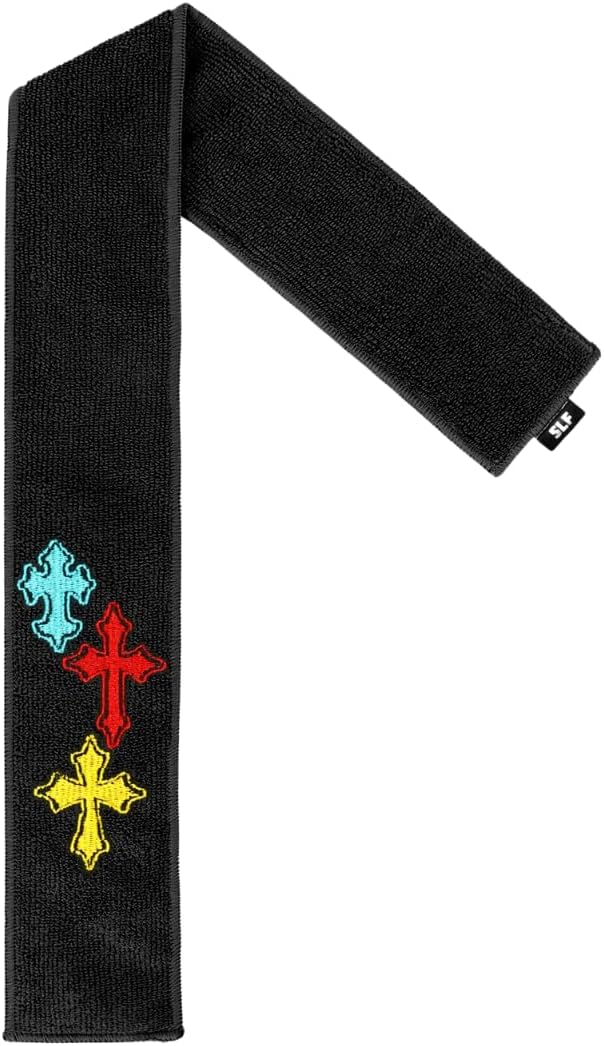 SLEEFS Crosses Chroma Black Thin Football Towel-StrideForce Fitness