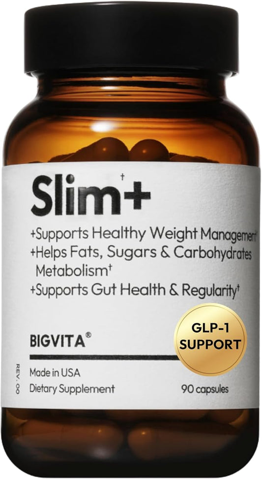BigVita Slim+ | Supports Healthy Metabolism, Gut Health & Carb Blocking - Vegan, Hormone-Free, 90 Capsules-StrideForce Fitness