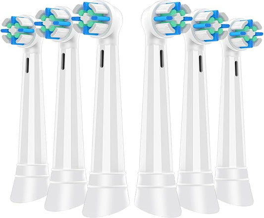 iO Replacement Heads Compatible with Oral B iO 2/3/4/5/6/7/8/9/10/Deep Clean Series Electric Toothbrush, IO Toothbrush Heads, Brush Heads with Medium-Hard bristles Care Your Teeth (6 White)