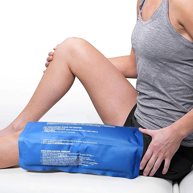 LotFancy Ice Pack for Injuries, Reusable Large Hot Cold Pack for Therapy, Heating or Cooling Gel Pad for Back Shoulder Knee Waist Sprains, Muscle or Joint Pain Relief, 14" x12"-StrideForce Fitness