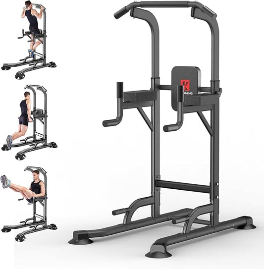 Power Tower Adjustable Height Pull Up & Dip Station Multi-Function Home Strength Training Fitness Workout Station for Home Gym-StrideForce Fitness