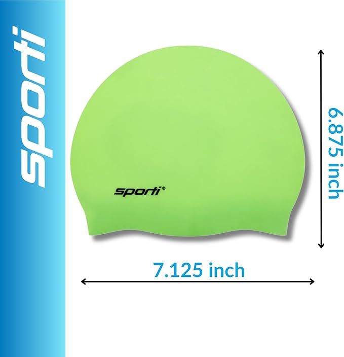 Sporti Silicone Swim Cap for Kids, Unisex Youth Swimming Cap, Protection Bathing Caps for Your Children, Aged 2-10-StrideForce Fitness