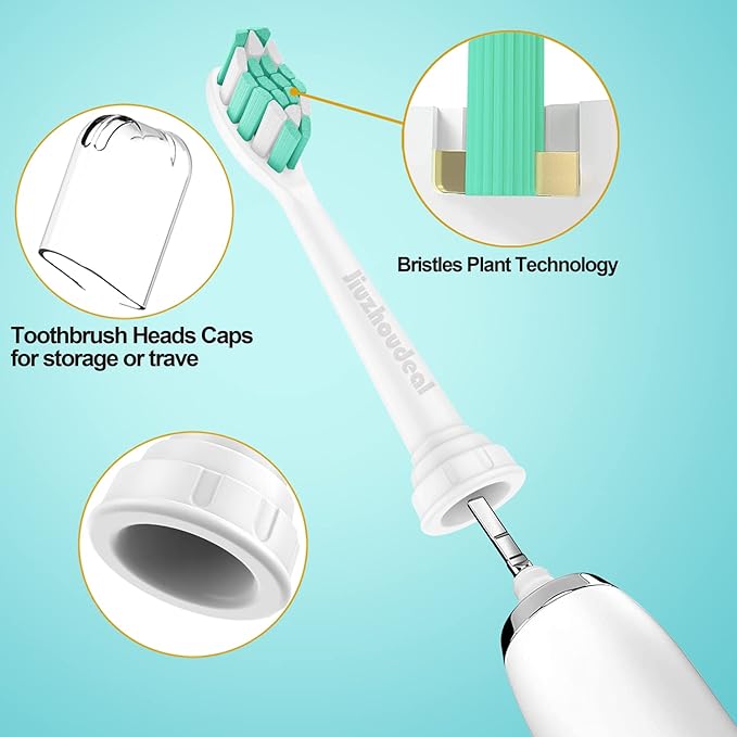 Replacement Toothbrush Heads Compatible with Philips Sonicare: Electric Brush Heads for Sonicare C2 Plaque Control Protective Clean 4100 5100 6100 Toothbrush, 4-Pack