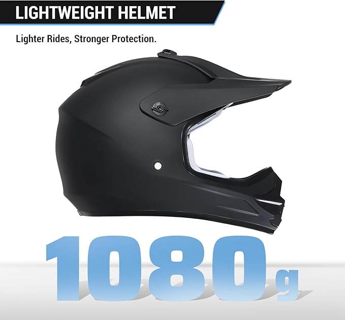 Youth Dirt Bike Helmet DOT Certified - Full Face Motorcycle Helmet for Off-Road, ATV, Street Riding, Includes Adjustable Goggles & Protective Gloves-StrideForce Fitness