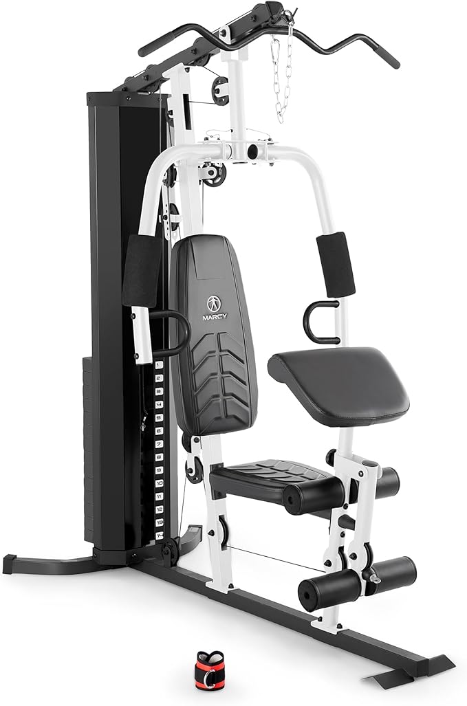Marcy 150lb. Stack Home Gym with Pulley, Arm, and Leg Developer Multifunctional Workout Station for Weightlifting and Bodybuilding-StrideForce Fitness