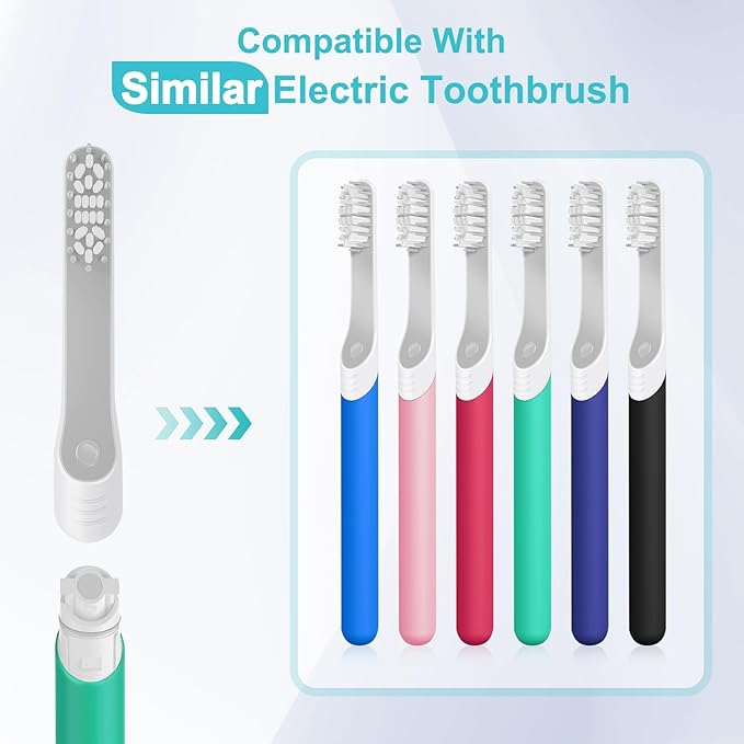 Toothbrush Replacement Heads Compatible with Quip Electric Toothbrush, Soft Bristles Adult Brush Heads, Gray, Pack of 4
