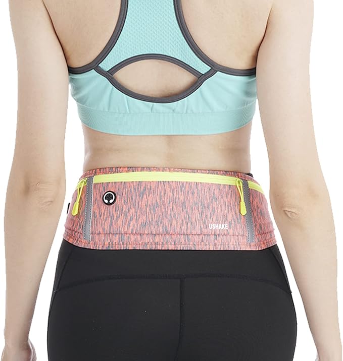 USHAKE Slim Running Belt, Workout Fanny Pack for Men Women,Exercise Waist Pack for Apple iPhone Holder, Runner Belt for Running Walking Cycling Camping Gym-StrideForce Fitness