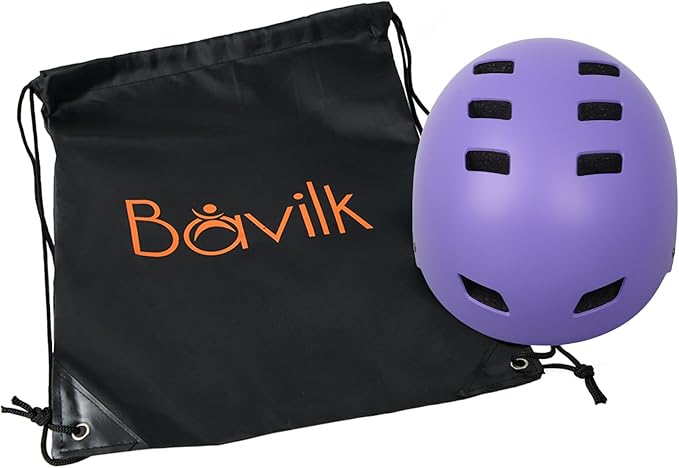 Bike Helmet 3 Sizes for Teenager Kids Youth Adults,Bavilk Skateboard Helmet Adjustable Multi-Sport Bicycle Cycling Scooter Roller Skate Inline Skating Rollerblading for Girls Boys Women Men Teen-StrideForce Fitness