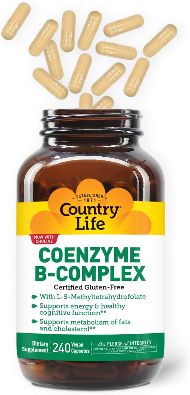 Country Life, Coenzyme B-Complex Vitamin, Support Energy and Metabolism, Daily Supplement, 240 ct-StrideForce Fitness