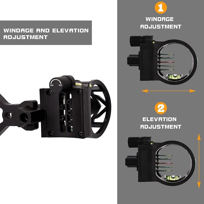 LWANO 5 Pin Bow Sight with Rheostat Light and Reversible Mount Design-StrideForce Fitness