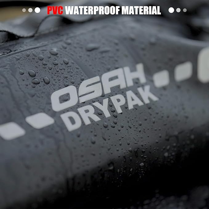 Waterproof Duffel& Luggage Bag - Motorcycle Dry Bag Tail Saddle Bags with Roll Top Closure,Large Storage Space,for Camping, Kayaking, Fishing & Traveling(Black, 20L)-StrideForce Fitness