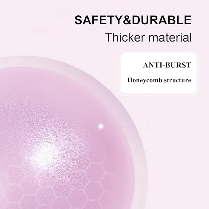 Pilates Ball 9 inch with Pump 5.2oz for Exercise Home Workout Physical Therapy Yoga-StrideForce Fitness