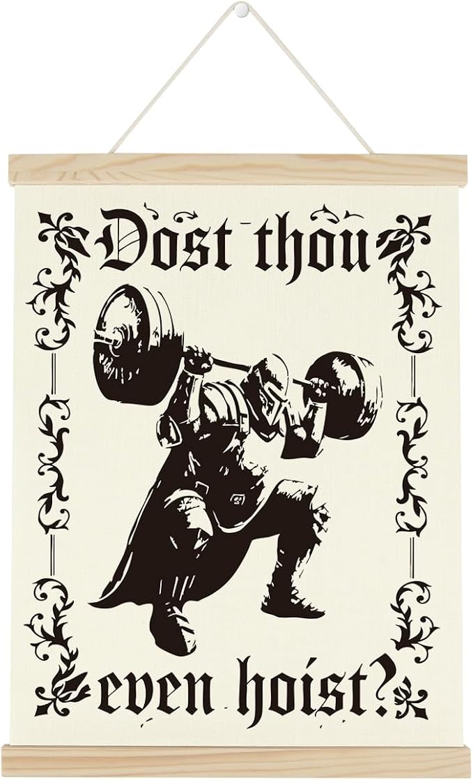 Gym Motivational Posters Funny College Dorm Posters Gifts for Guys Friends Dost Thou Even Hoist Gym Flag Wall Art Decor Sign for Home Gym Bedroom Office-StrideForce Fitness