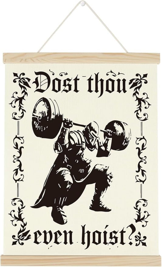 Gym Motivational Posters Funny College Dorm Posters Gifts for Guys Friends Dost Thou Even Hoist Gym Flag Wall Art Decor Sign for Home Gym Bedroom Office-StrideForce Fitness