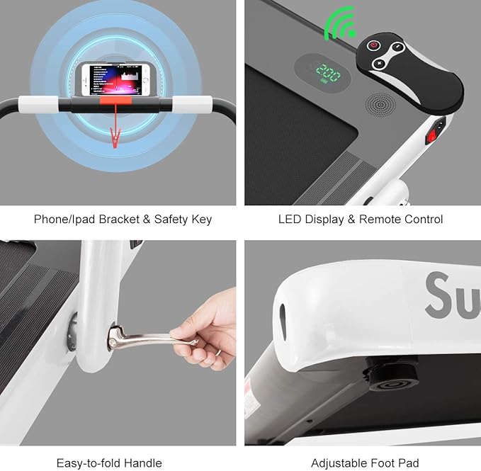 GYMAX Walking Pad, 2 in 1 Free Installation Under Desk Treadmill with Smart App, Remote Control & LED Display, 2.25HP Foldable Portable Compact Running Machine for Small Spaces Home Office-StrideForce Fitness