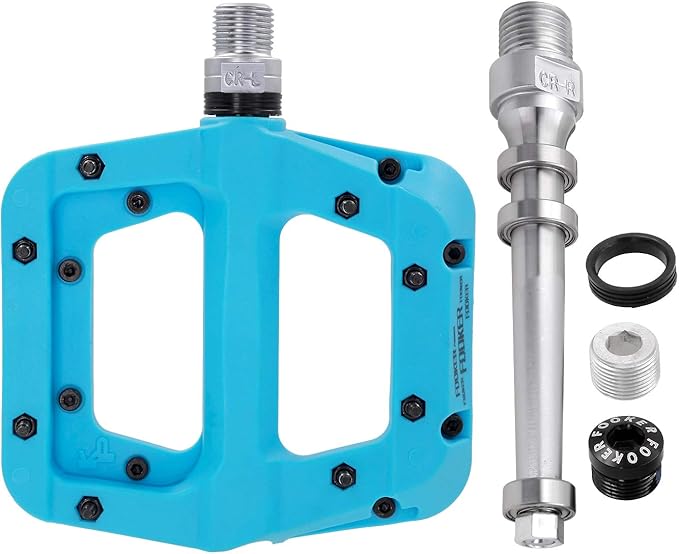 FOOKER MTB Pedals Mountain Bike Pedals 3 Bearing Non-Slip Lightweight Nylon Fiber Bicycle Platform Pedals for BMX MTB 9/16"-StrideForce Fitness