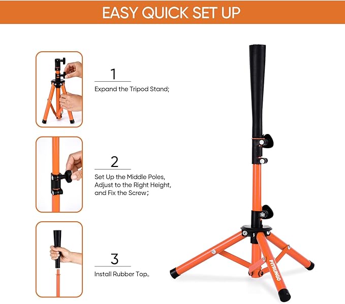 Baseball Softball Tee for Kids Toddles 3-10 Years Batting Hitting Tee T Ball Set Stand for Baseball Trainer Easy Adjustable Height 20.5''-29.5''Portable w/Carry Bag for Indoor Outdoor-StrideForce Fitness