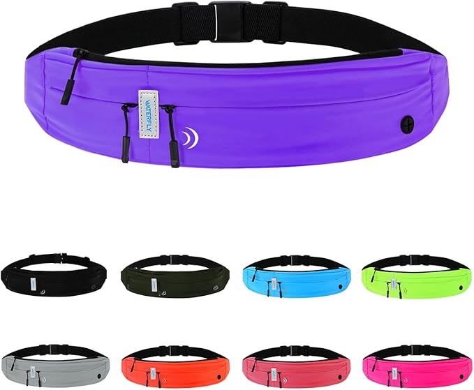 WATERFLY Running Belt Fanny Pack: Runner Marathon Jogging Waist Pack Sport Workout Exercise Fitness Phone Holder Belt for Men Women Jogger Slim Waistband-StrideForce Fitness