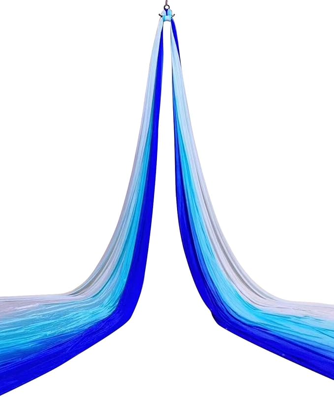 DASKING Aerial Silks Starter Kit - Durable 11Yards of Aerial Yoga Hammock with Hardware, Aerial Swing for Acrobatic Flying Yoga & All Levels (Aerial Rigging Point Up to 14ft)-StrideForce Fitness