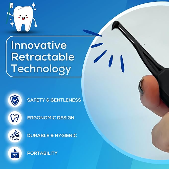 Clear Aligner & Retainer Remover Tool – Compact, Retractable Tool for Invisalign, Nightguards, Retainers & Veneers – Ergonomic Design for Easy Removal (NOIR) – Ideal for Gifting