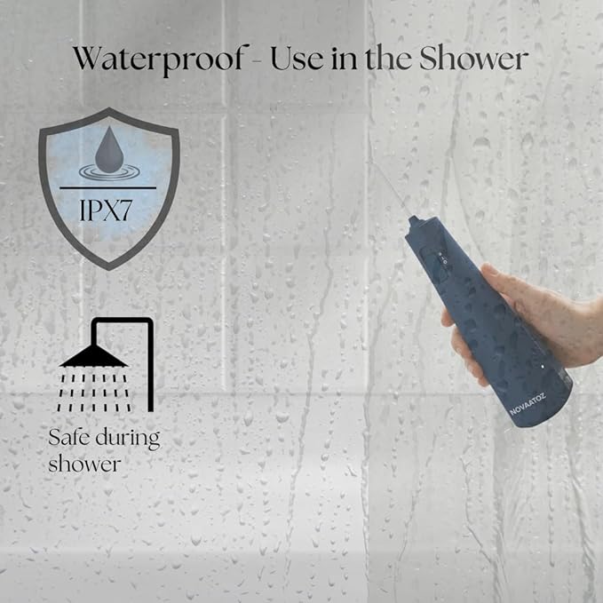 HydroAdvance Cordless Water Flosser for Teeth & Gums | Rechargeable Portable Oral Irrigator for Braces & Travel | Pulse Cleaning with 2 Flossing Tips | Waterproof Dental Care Device (Blue)