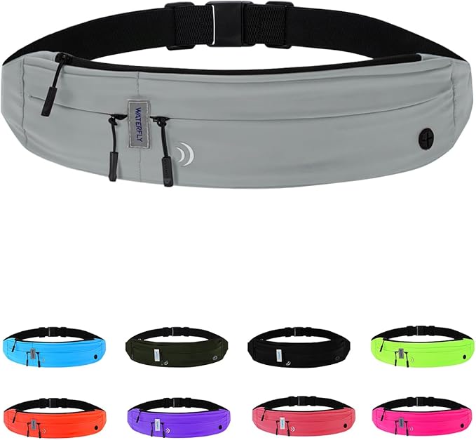 WATERFLY Running Belt Fanny Pack: Runner Marathon Jogging Waist Pack Sport Workout Exercise Fitness Phone Holder Belt for Men Women Jogger Slim Waistband-StrideForce Fitness
