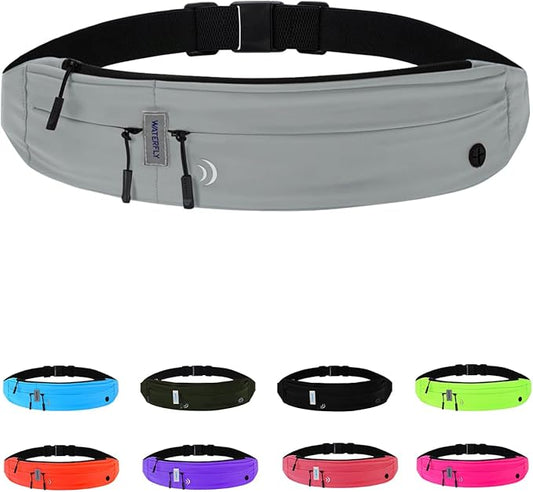 WATERFLY Running Belt Fanny Pack: Runner Marathon Jogging Waist Pack Sport Workout Exercise Fitness Phone Holder Belt for Men Women Jogger Slim Waistband-StrideForce Fitness