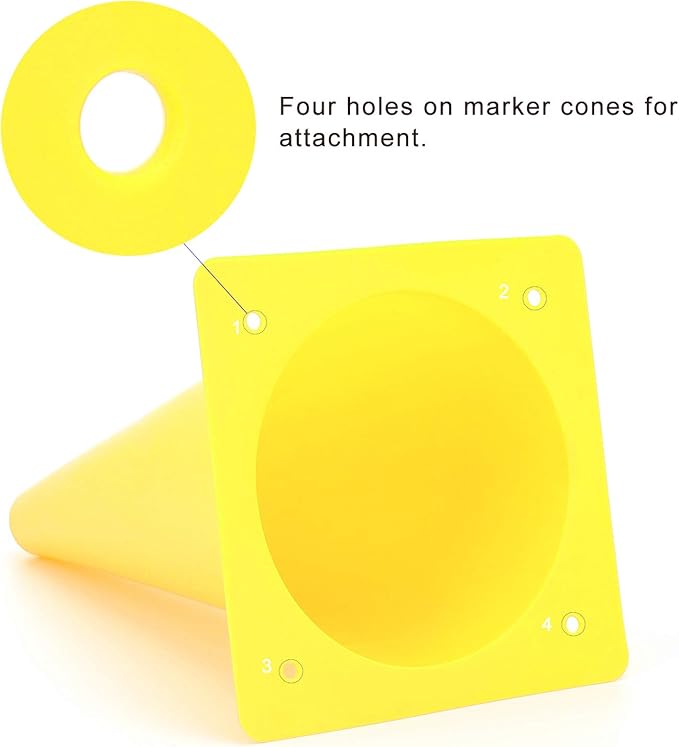 12 Inch Traffic Training Cones, Plastic Safety Parking Cones, Agility Field Marker Cones for Soccer Basketball Football Drills Training, Outdoor Sport Activity & Festive Events - 6 Colors-StrideForce Fitness