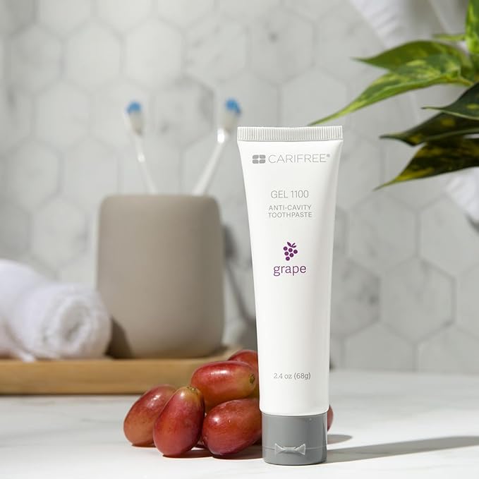 CariFree Gel 1100, Grape Flavored, Anti-Cavity Fluoride Toothpaste with Nano Hydroxyapatite for pH Neutralization, Enamel Protection, Dentist Recommended, Made in The USA (2.4 Ounce, Pack of 2)