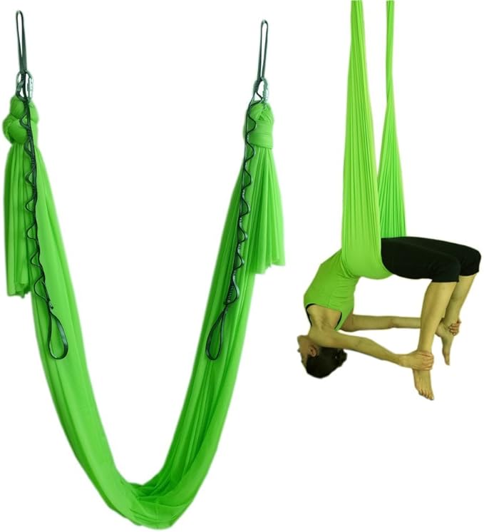 Aerial Yoga Hammock 5.5 Yards Yoga Swing Pilates Silk Home Gym Fitness Include hardware,Daisy Chain, Pose Guide-StrideForce Fitness