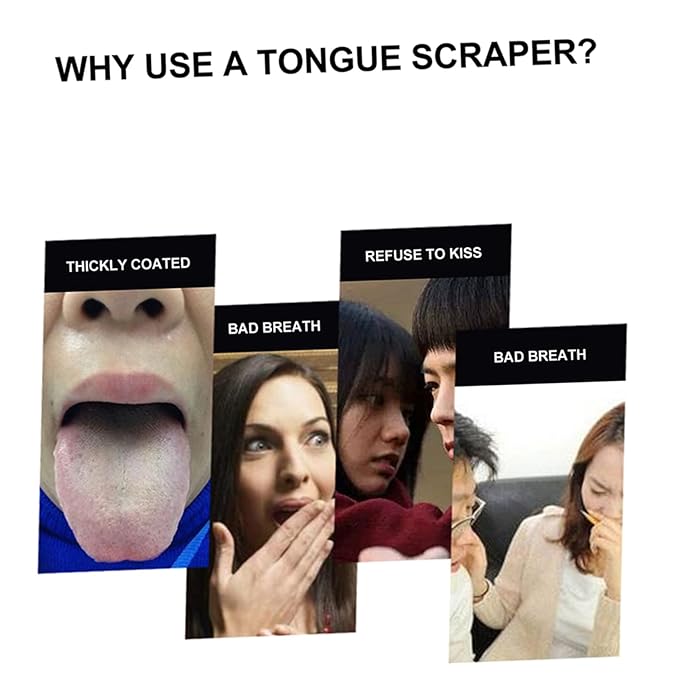 1set Stainless Steel Tongue Scraper for Oral Tongue Coating Travel-friendly Design Easy to