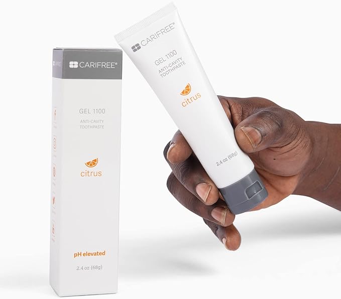 CariFree Gel 1100 (Citrus) Anti-Cavity Fluoride Toothpaste with Nano Hydroxyapatite, Cavity Prevention and Enamel Protection, Dentist Recommended for Kids and Adults, 2.40 oz. (Pack of 4)